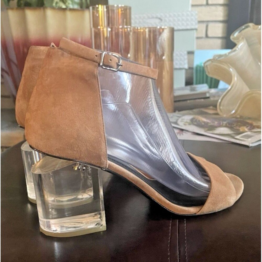 Alexander Wang Abby Lucite Open Toe Heels Clay Size  40EU/10US 100% Authentic